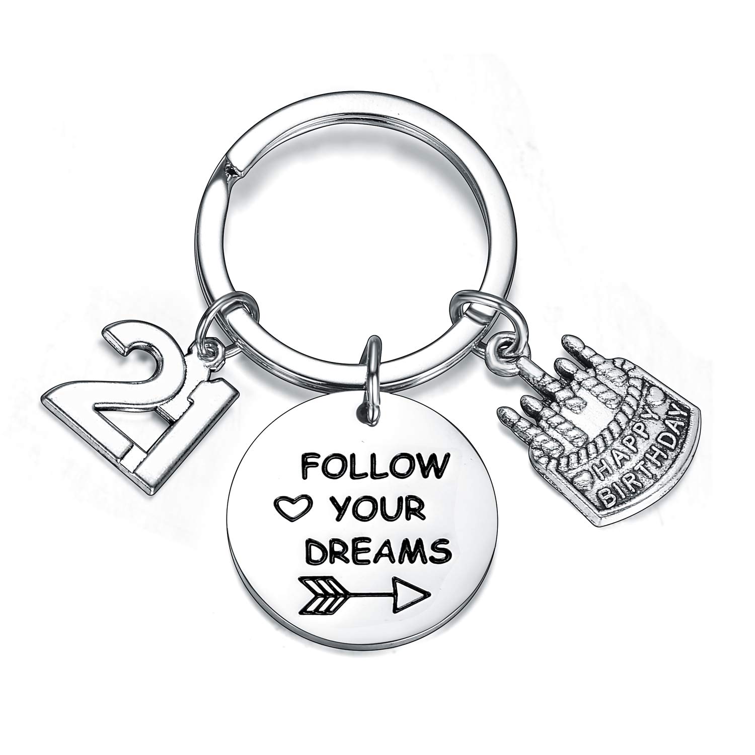 Personalized Birthday Keychain - Custom Engraved Dog Tag Charm for Women, Men, Kids & Friends - Unique Friendship Gift Idea for Birthday Parties, Graduation & Special Occasions