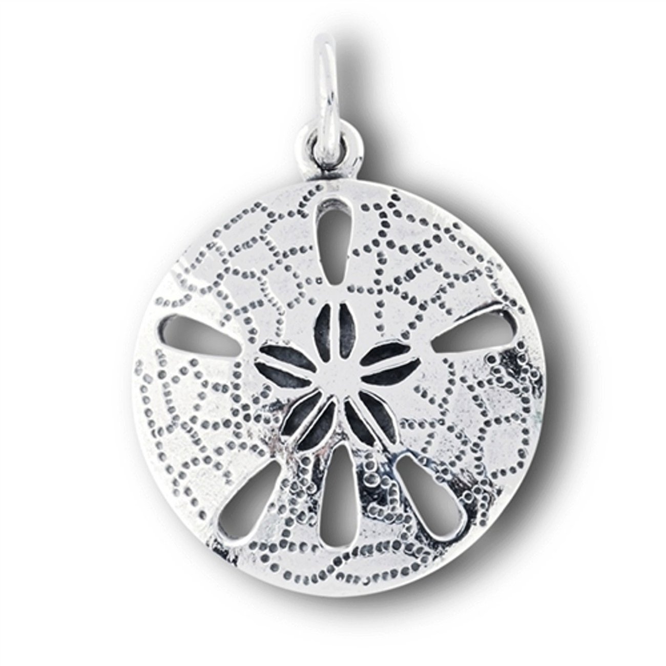 1.5mm Sterling Silver Box Chain Necklace with Sand Dollar Pendant for Men & Women - Perfect for Beach Vacations, Gift Giving & Everyday Wear