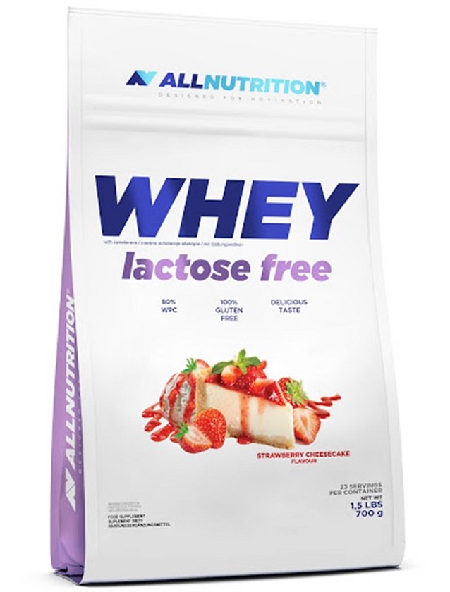 Allnutrition Whey Protein Powder Lactose Free - Strawberry Cheesecake Flavor 700g | Muscle Recovery & Post-Workout Nutrition for Athletes & Fitness Enthusiasts