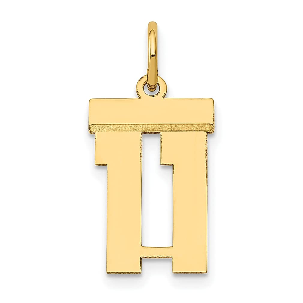 14K Yellow Gold Small Number 11 Charm Necklace Pendant - Dainty Fine Jewelry for Women - Perfect Birthday, Anniversary & Graduation Gift for Her - Ideal for Everyday Wear & Special Occasions