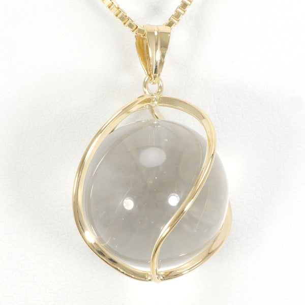 18K Yellow Gold Quartz Necklace for Women - Elegant Crystal Pendant Jewelry Gift for Birthday, Anniversary & Special Occasions