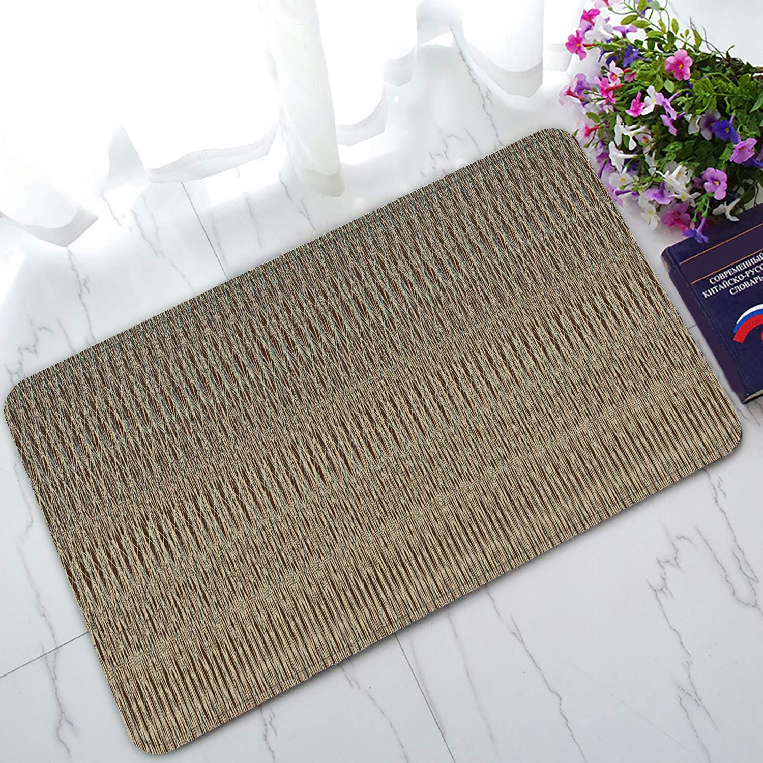 ECZJNT Striped Decorative Carpet - Non-Slip Welcome Doormat, Bath Mat & Entrance Rug (30x18 Inch) - Perfect for Home Entryway, Bathroom & Front Door Decor