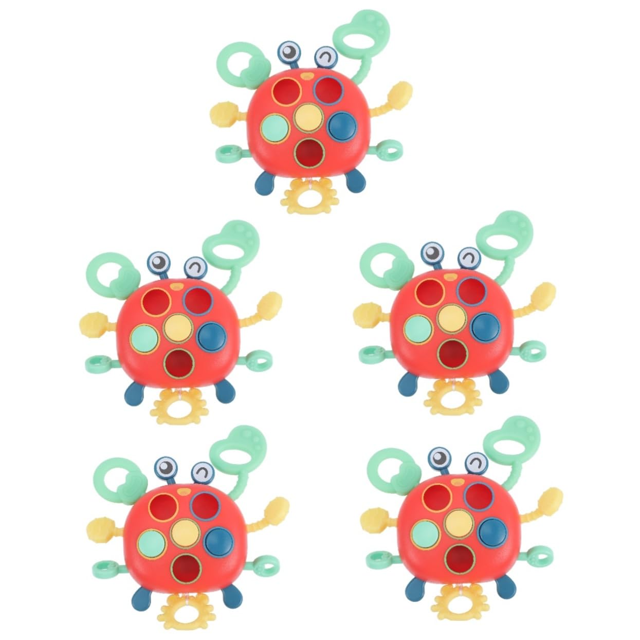 UPKOCH 5pcs String Pull Crab Toys - Sensory Tummy Time Toy for Babies, Early Learning Developmental Toys for Infants 3-6 Months - Perfect for Crawling Practice & Motor Skills Development