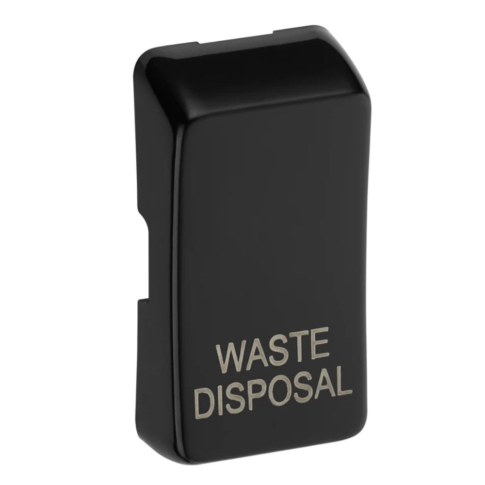 BG Evolve Black Engraved Waste Disposal Grid Rocker RRWDISPCDB - Premium Kitchen Sink Strainer for Easy Food Scrap Disposal | Perfect for Home & Restaurant Use