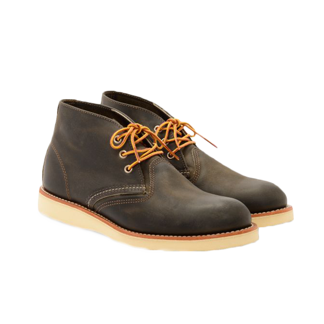 WORK CHUKKA 3150 Men's Leather Boots - Charcoal Rough & Tough - Comfortable & Durable for Work, Hiking & Outdoor Activities