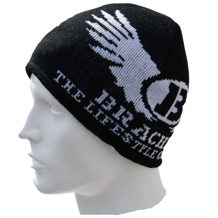 Brachial Beanie Ice - Black & White Winter Hat for Men & Women - Warm Knit Skull Cap for Cold Weather, Outdoor Activities & Sports