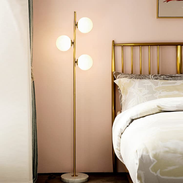 Luxury Golden LED Floor Lamp - Modern American Style Standing Light for Living Room, Bedroom, Villa & Hotel Decor - Tall Corner Lamp for Ambient Lighting & Home Decoration