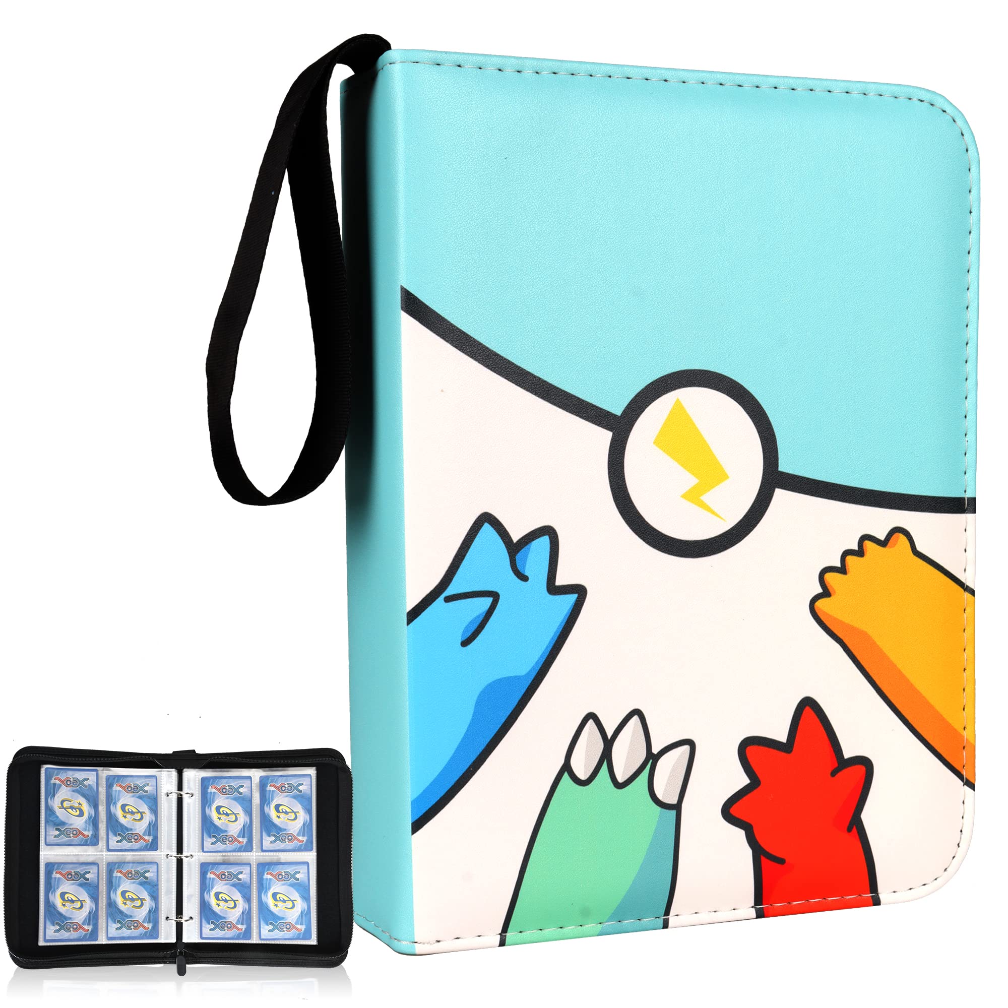 Premium Pokemon Card Binder - 400 Pocket Trading Card Organizer with Protective Sleeves | Durable PU Leather TCG Collector Album for Baseball, Football & Sports Cards | Perfect for Gaming Tournaments & Card Storage