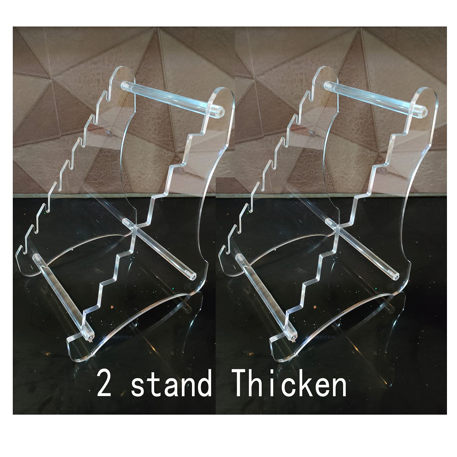2-Tier Acrylic Knife Display Stand - Clear Transparent Knife Holder for Kitchen, Restaurant & Retail Store Organization