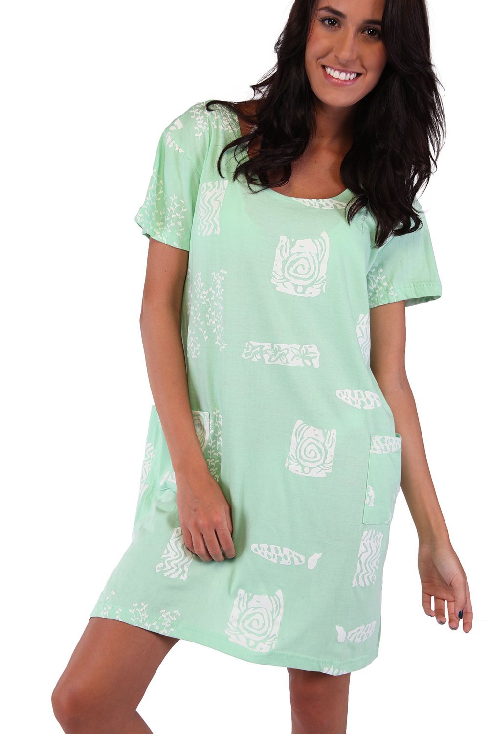 INGEAR Women's Summer Beach Dress - Short Sleeve Cotton Tee Dress Cover Up for Vacation, Pool Party & Casual Outings | Lightweight & Comfortable