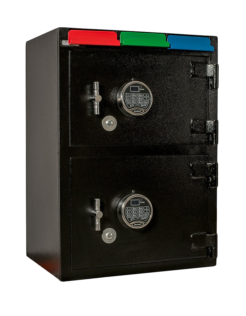 Cennox CS2820 FK1 Double Door Depository Safe - High Security Cash Drop Box for Banks & Retail Stores - Ideal for Night Drops, Cash Management & Theft Protection