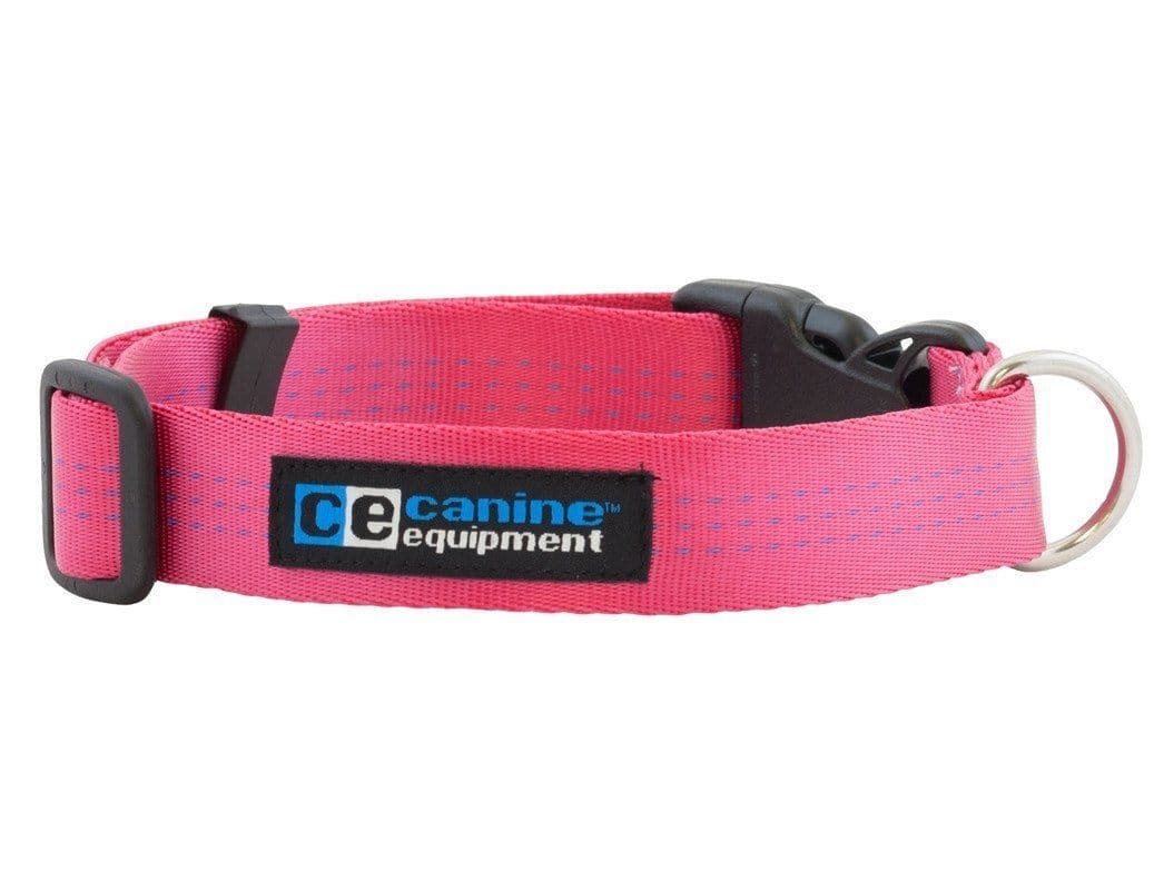 Technika Quick Release Tubular Dog Collar with Clip - Soft Pink Adjustable Pet Collar for Small Medium Large Dogs - Perfect for Walking, Training & Everyday Use