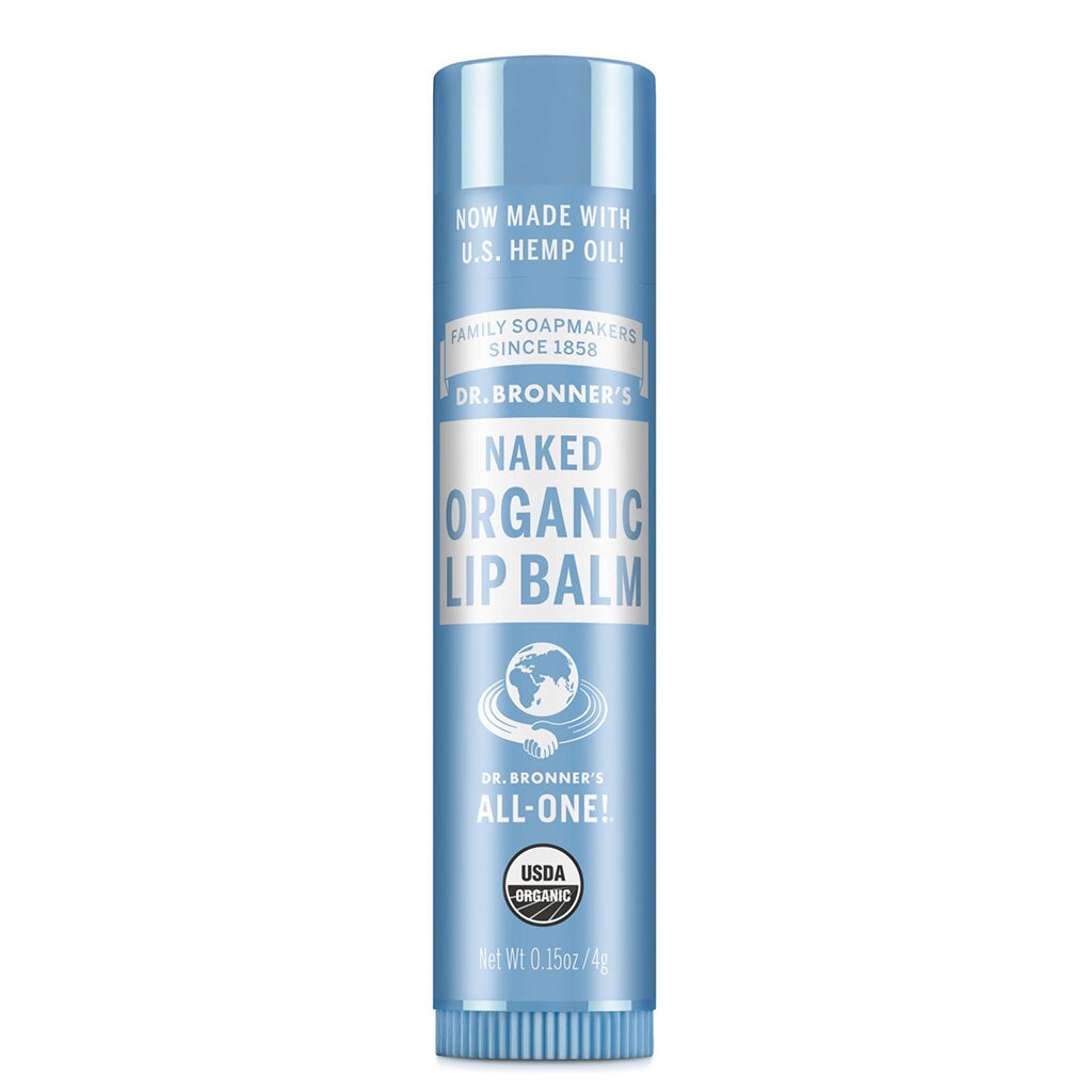Dr. Bronner's Organic Lip Balm - Naked Unscented, 100% Natural & Vegan, Moisturizing & Healing for Dry Chapped Lips - Perfect for Outdoor Activities, Travel & Daily Hydration
