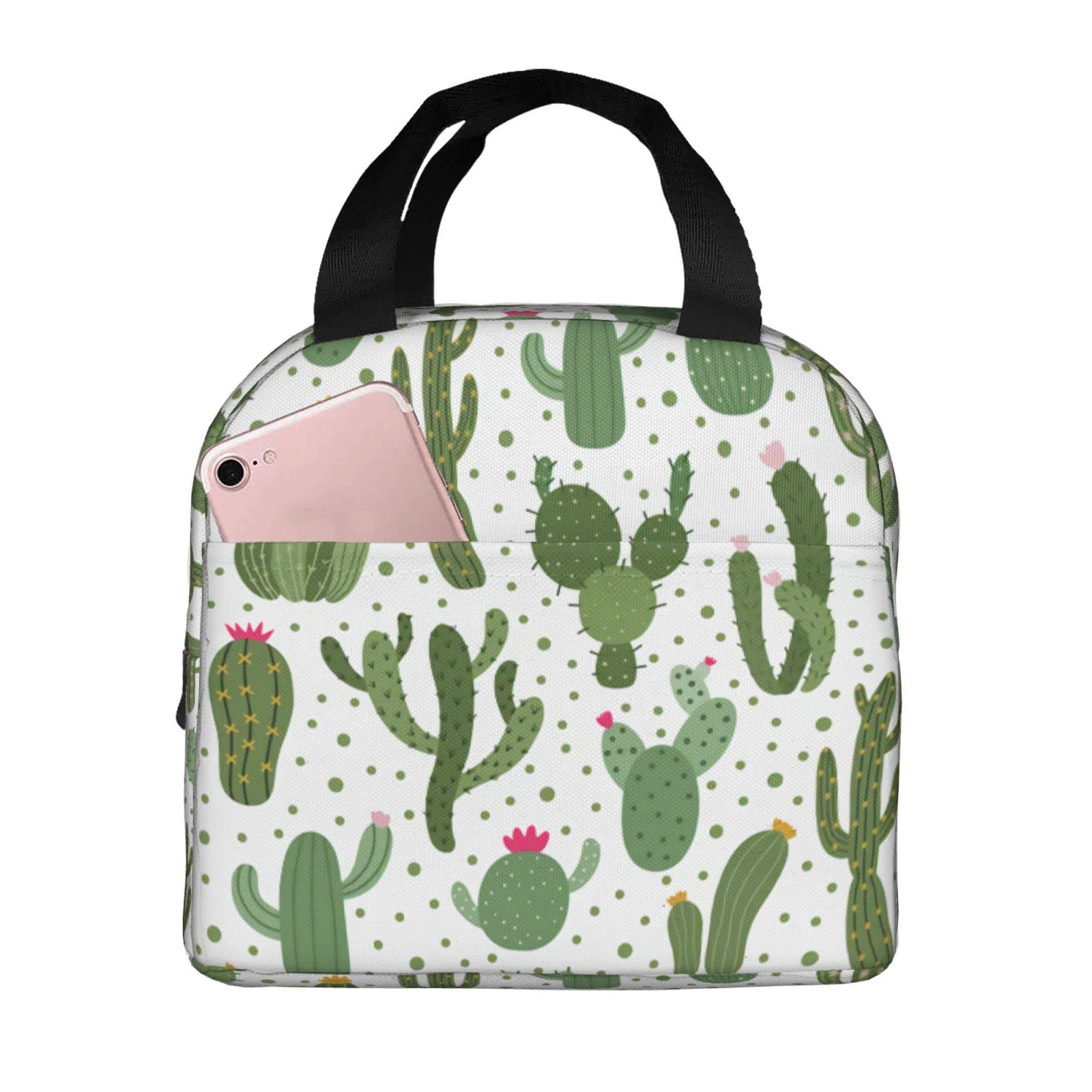 Funny Cactus Insulated Lunch Bag for Work & Travel - Thermal Picnic Cooler Pouch