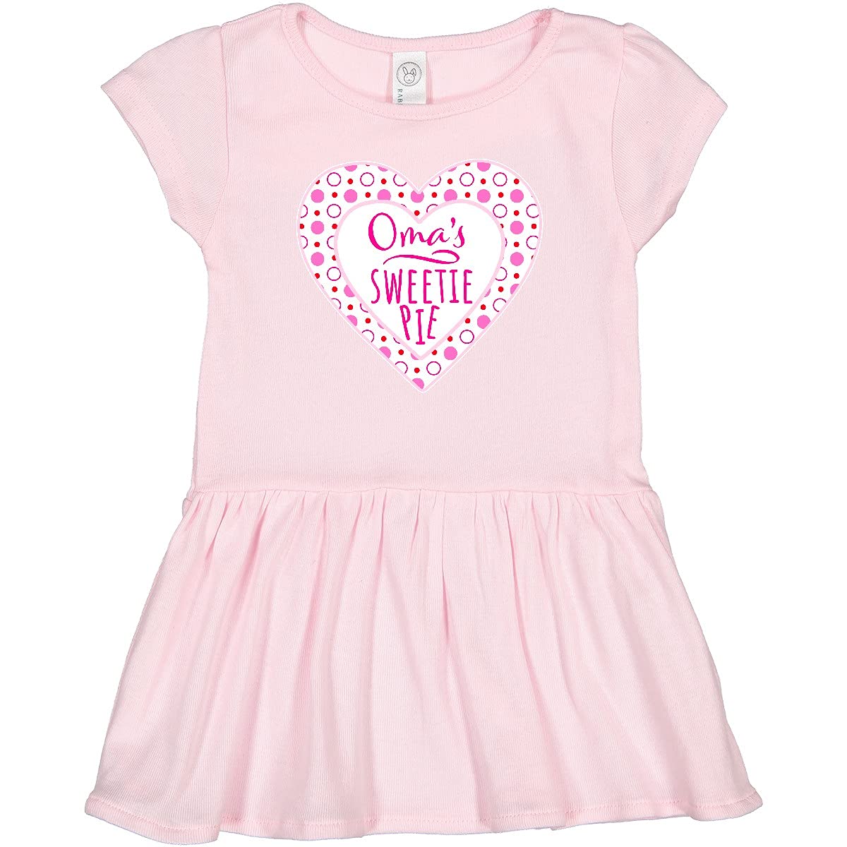Inktastic Oma's Sweetie Pie Toddler Dress with Pink Hearts - Cute Casual Outfit for Baby Girls, Perfect for Family Photos & Special Occasions