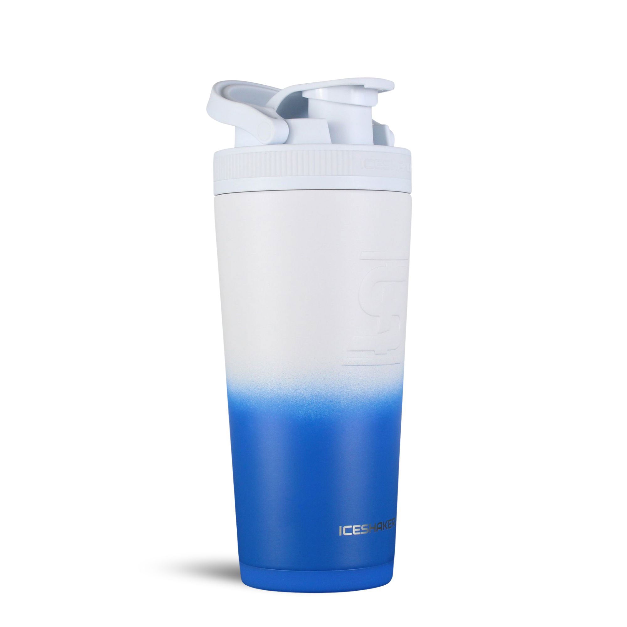 Ombre Series 26oz Shaker Bottle - Royal White Ombre | Leakproof Protein Shaker for Gym, Workouts & Travel | BPA-Free Ice Shaker for Protein Drinks & Smoothies