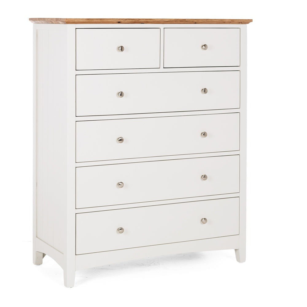 Hudson White 6-Drawer Bedroom Dresser - Perfect for Master Bedroom, Guest Room & Dorm Organization