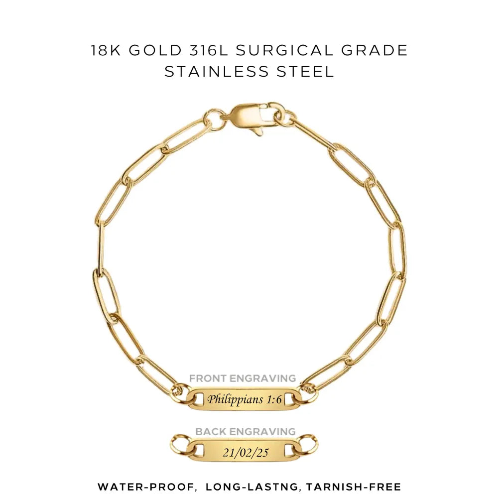Personalized Engraved Paperclip Bracelet - Custom Name Jewelry Gift for Women - $38.00 - Perfect for Birthdays, Anniversaries & Special Occasions