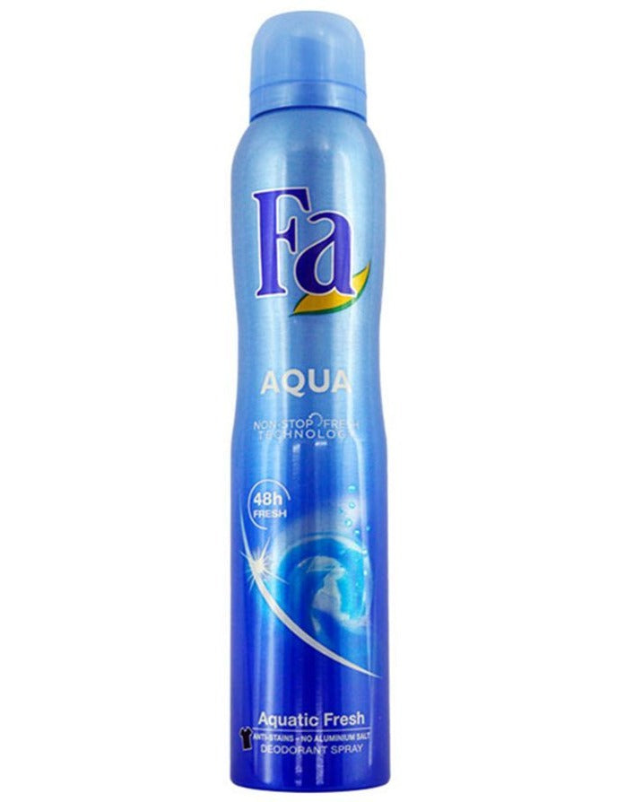 Fa Deo Spray Aqua - Long-Lasting Deodorant for Women & Men, Fresh Aqua Scent, 24H Odor Protection - Perfect for Gym, Work & Daily Use