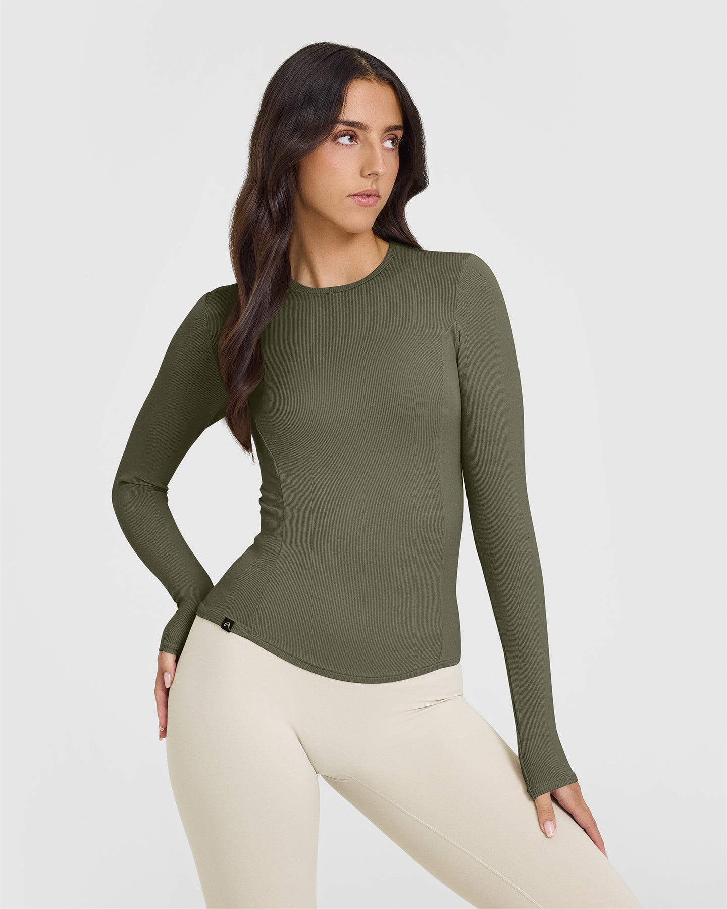 Mellow™ Rib Long Sleeve Top for Women - Soft Stretch Alpine Green Knit Shirt | Casual Wear, Layering, Office Outfits & Everyday Comfort