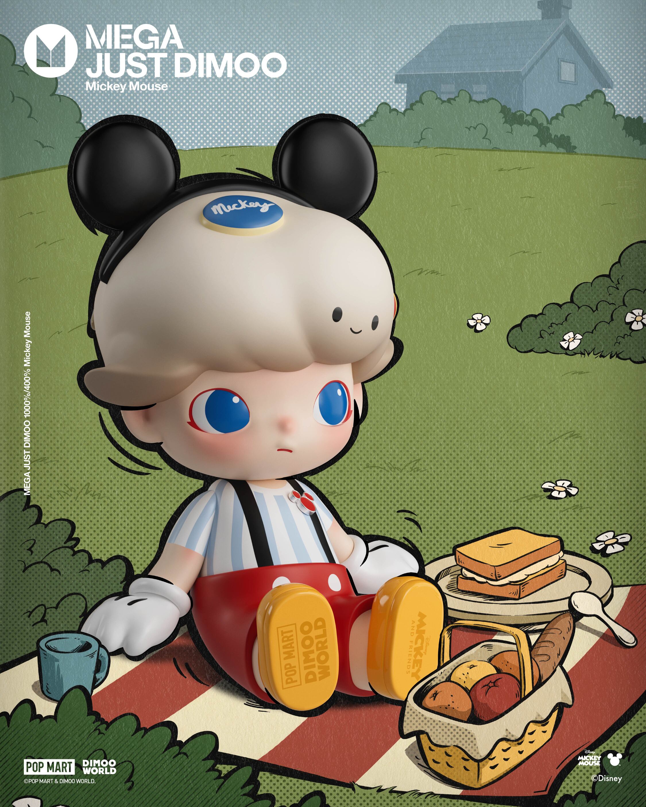POP MART MEGA JUST DIMOO 400% Mickey Mouse Collectible Figure - Limited Edition Vinyl Art Toy for Display & Gifts | Perfect for Home Decor, Office Display, and Anime Collections