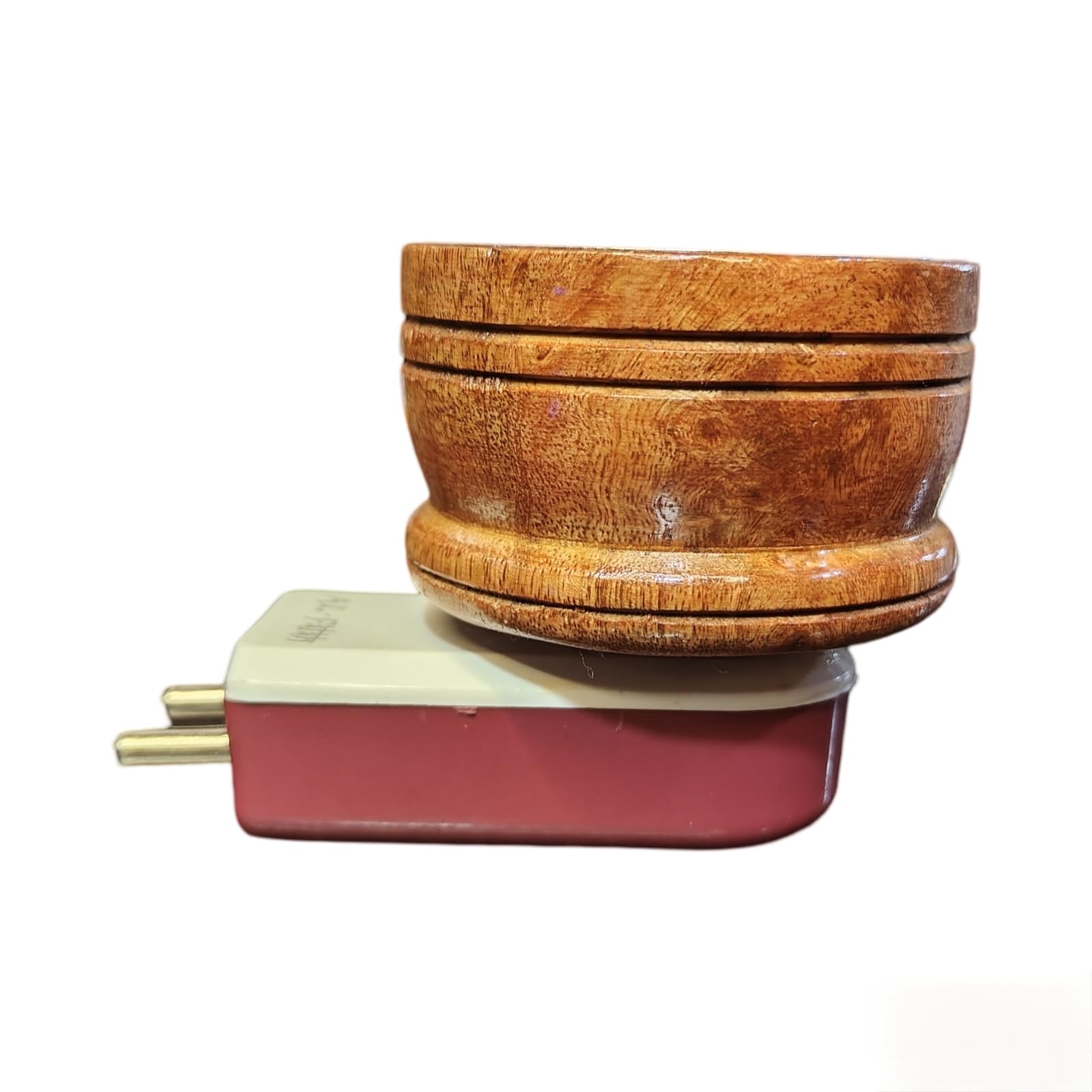 Premium Electric Camphor Burner - Round Wooden Kapoor Dani for Camphor Tablets, Bakhoor & Aroma Oils | Incense Diffuser for Home, Office, Yoga & Meditation | Relaxing Aromatherapy & Spiritual Use