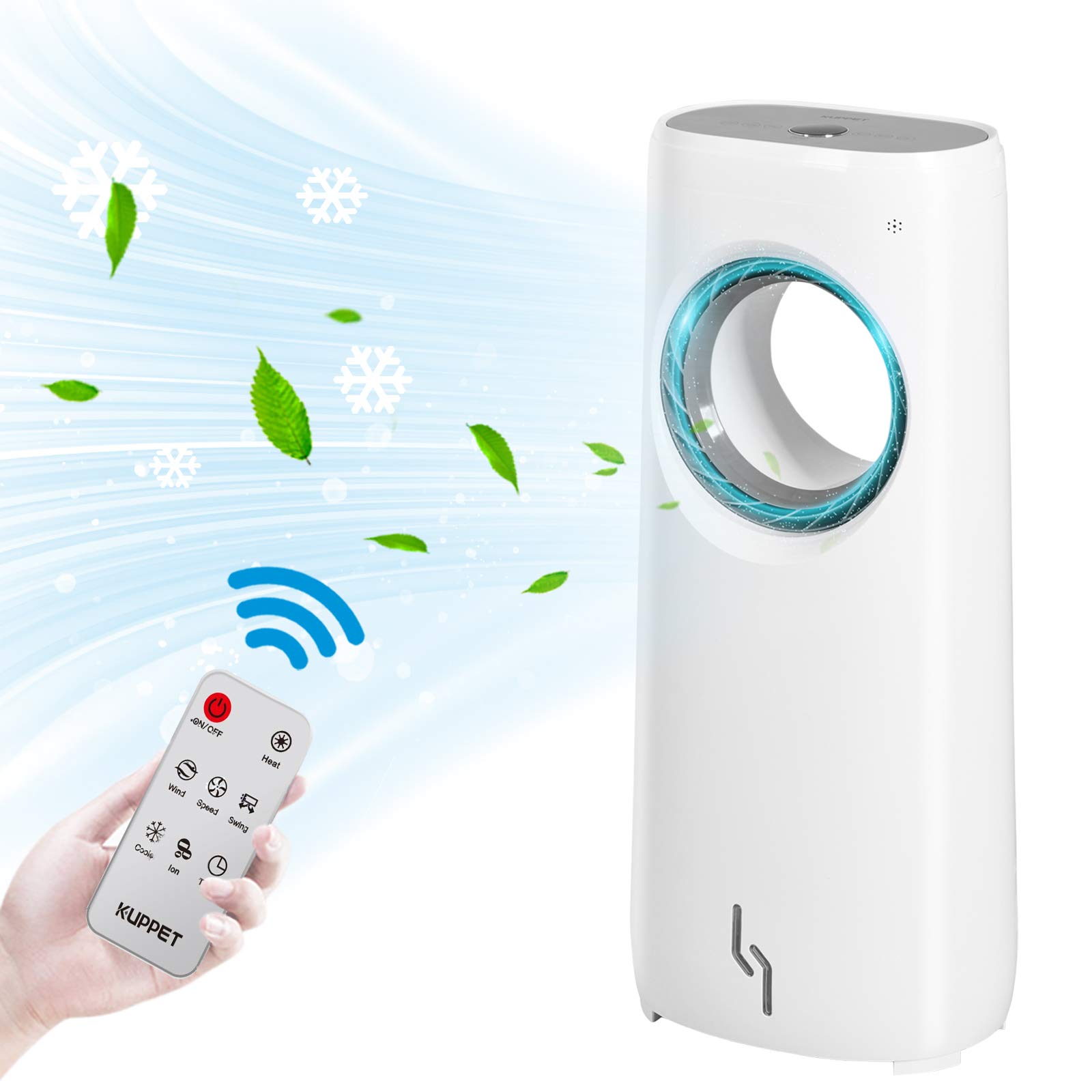 Portable Bladeless Air Cooler with 120° Auto Swing, Humidifier & Air Purifier - Remote Control & LED Display for Home, Office, and Outdoor Use
