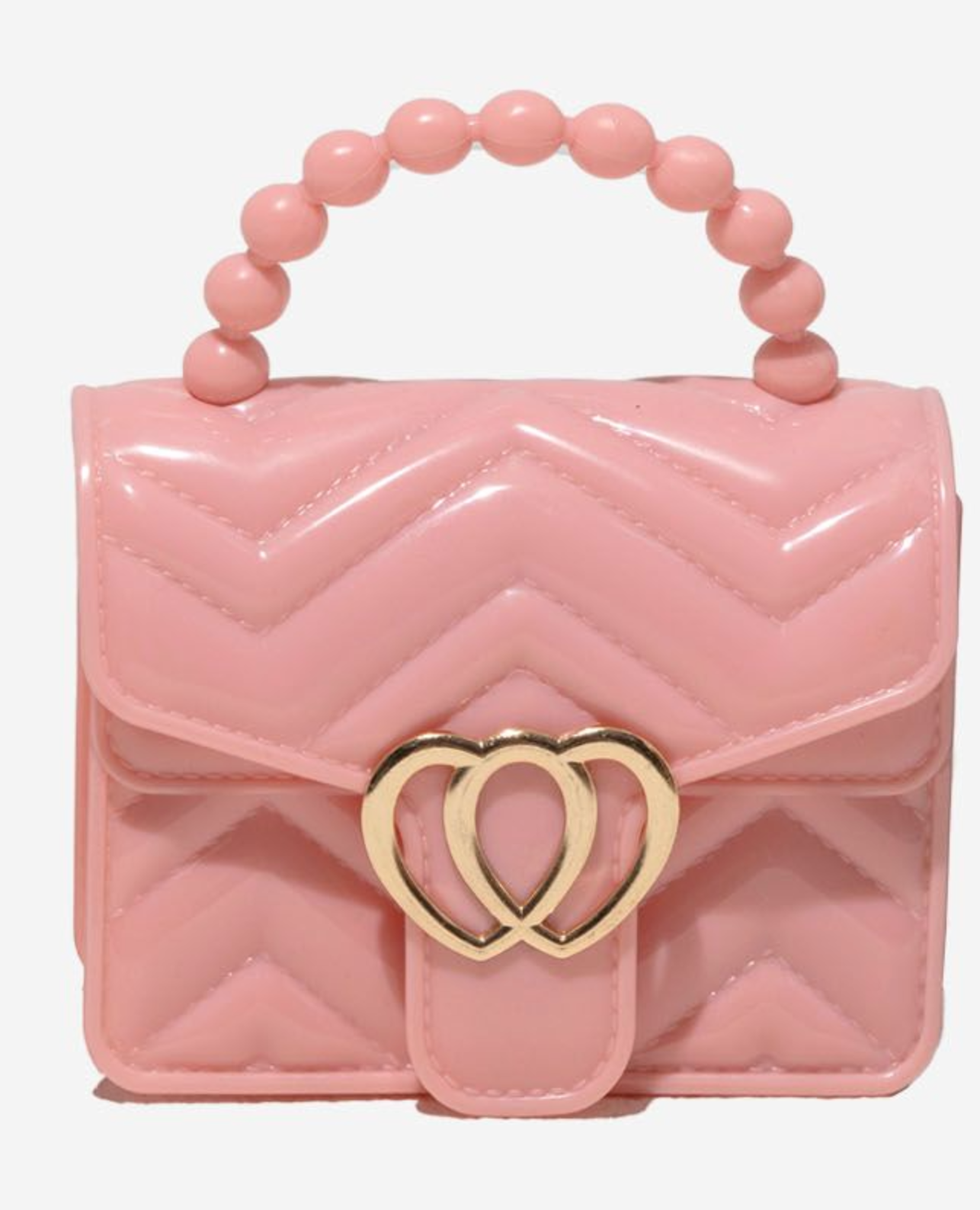 Petite Hailey Two Heart Jelly Tote Bag - Cute Transparent PVC Shoulder Purse for Women - Perfect for Beach, Pool, Summer Outings & Festival Fashion