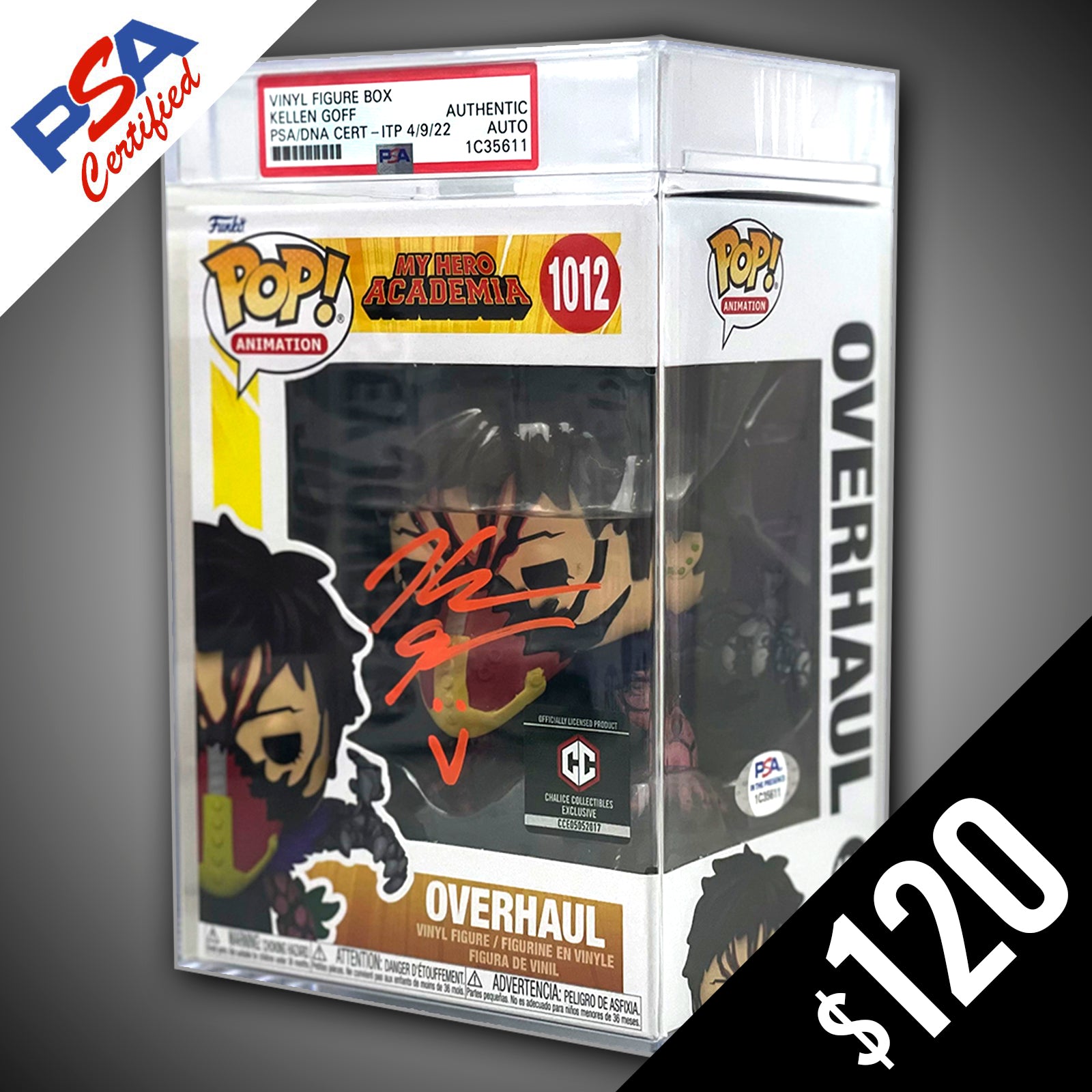 Authentic Funko Pop! My Hero Academia: Overhaul Figure Signed by Kellen Goff - PSA Certified Collectible for Anime Fans & MHA Merchandise Collectors | Perfect for Display Cases, Anime Conventions & Pop Culture Collections