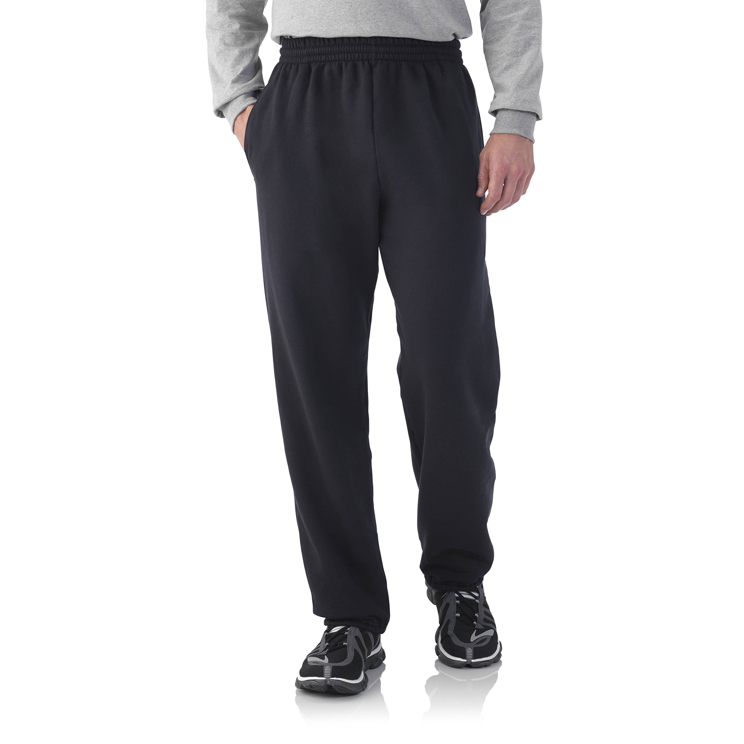 Fruit of the Loom Men's Comfortable Elastic Waist Sweatpants - Soft Casual Lounge Pants for Home, Gym & Outdoor Activities