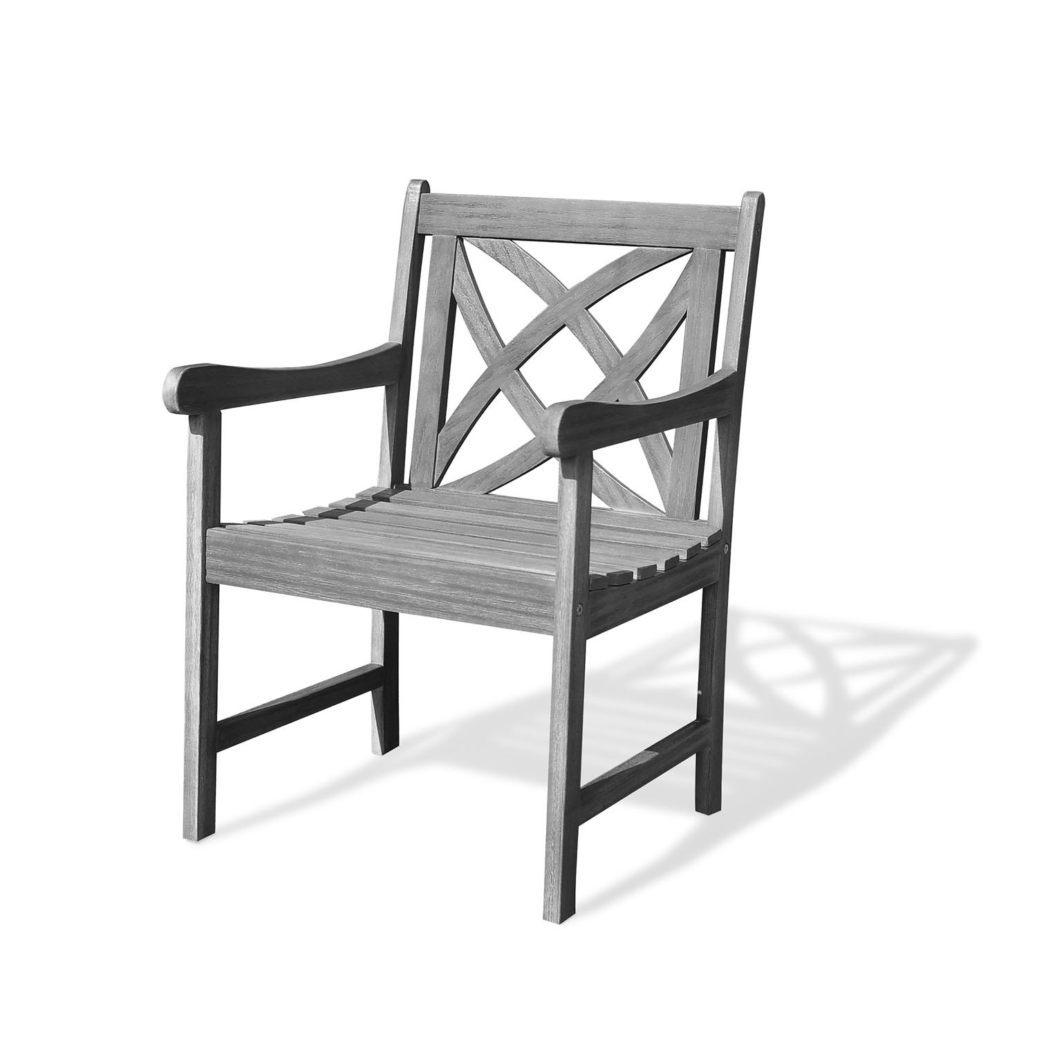 Hand-Scraped Wood Garden Armchair - Rustic Outdoor Patio Furniture for Backyard, Deck, Porch & Garden Relaxation