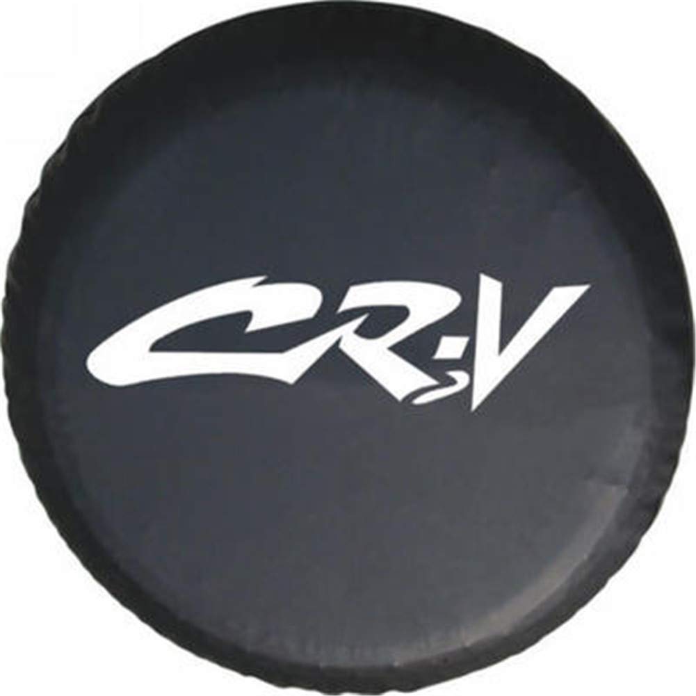 Premium Black PVC Leather Spare Tire Cover - Waterproof, Dust-Proof Universal Fit for Honda CRV (15