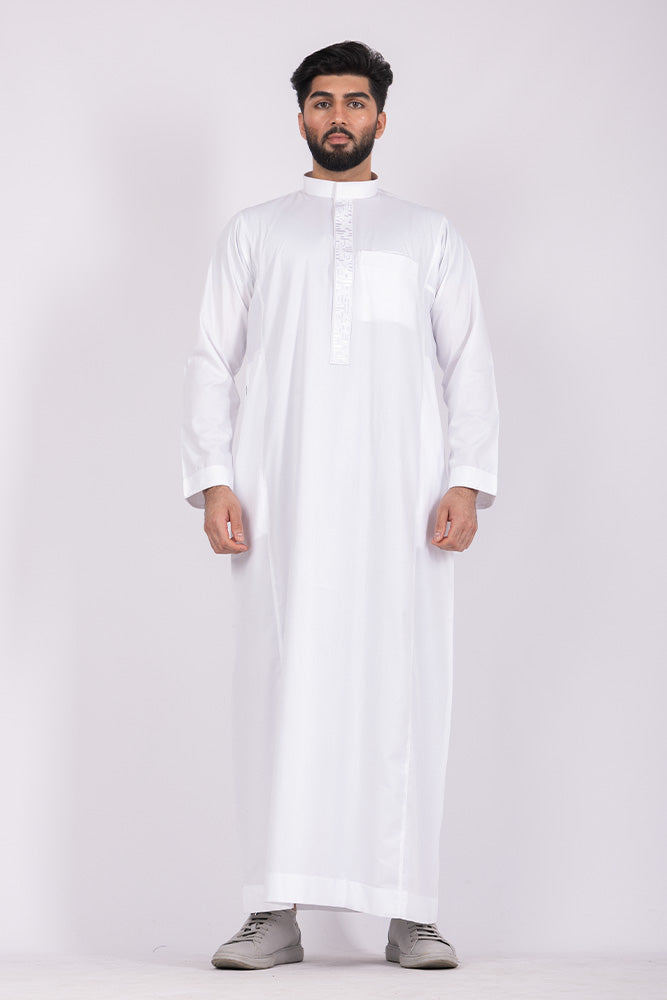 Premium White Thobe for Men - Traditional Islamic Robe - Perfect for Eid, Ramadan & Special Occasions