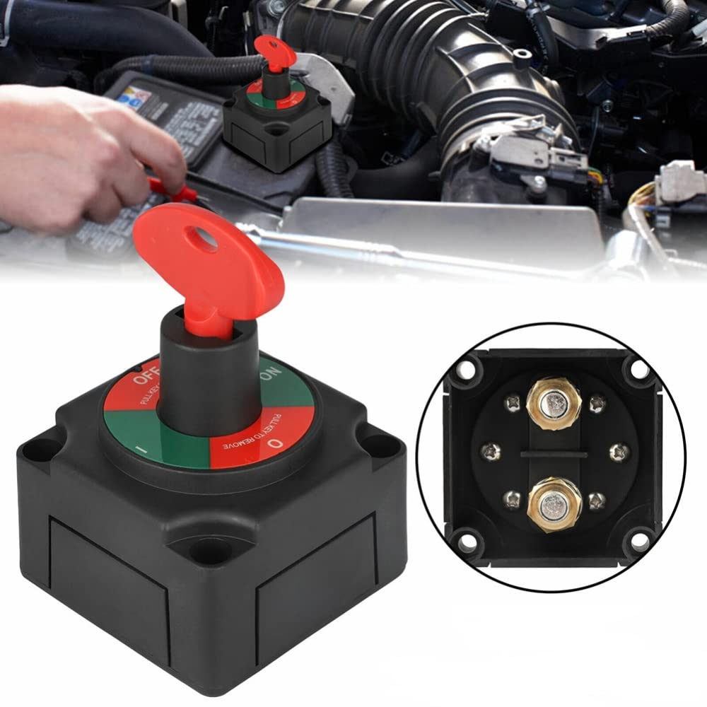 48V 200A Battery Power-Off Switch with Anti-Leakage Protection - 2-Gear Knob Switch for Car, Boat, Trailer & Truck Modification - Durable Black Accessory (Perfect for Marine, RV & Off-Road Vehicle Electrical Systems)