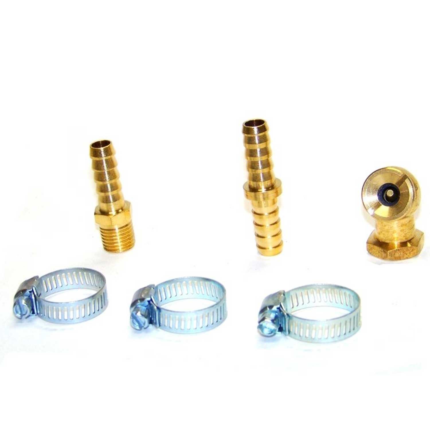 6-Piece Air Compressor Hose Repair Kit - Tire Chuck, Inflator, Hose Clamps & Barbed Fittings for Car, Bike & Home Use