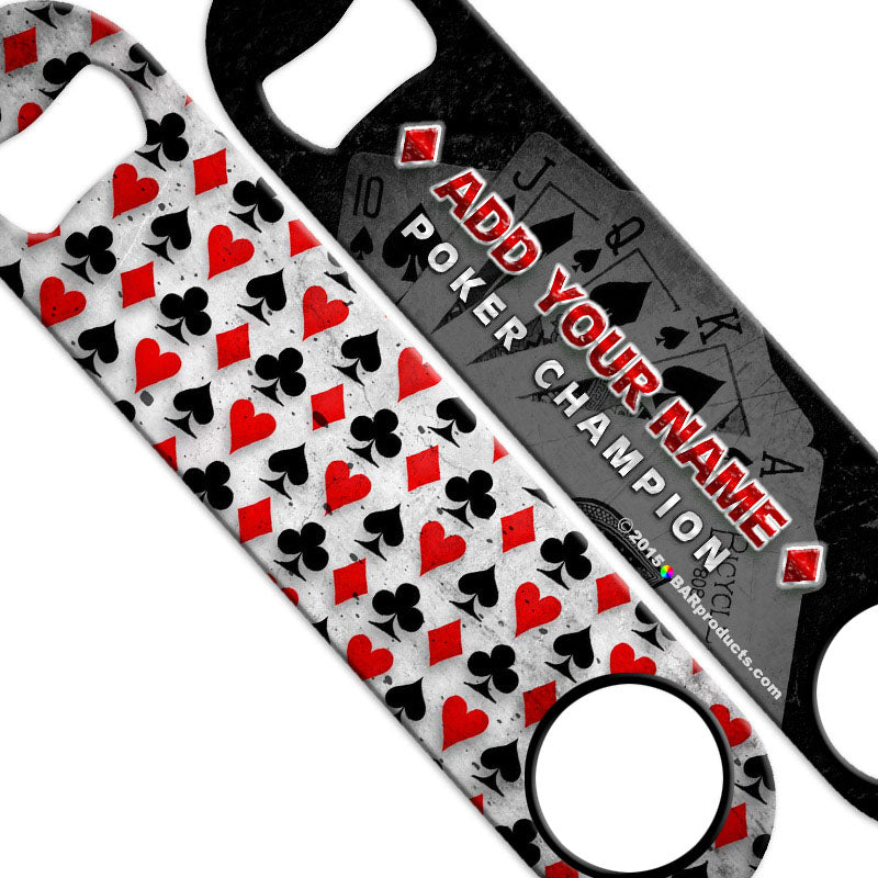 Personalized Speed Bottle Opener with Poker Tool - Custom Name Engraved Bar Accessories for Beer, Wine & Soda - Perfect for Home Bars, Parties, Camping & Outdoor Adventures