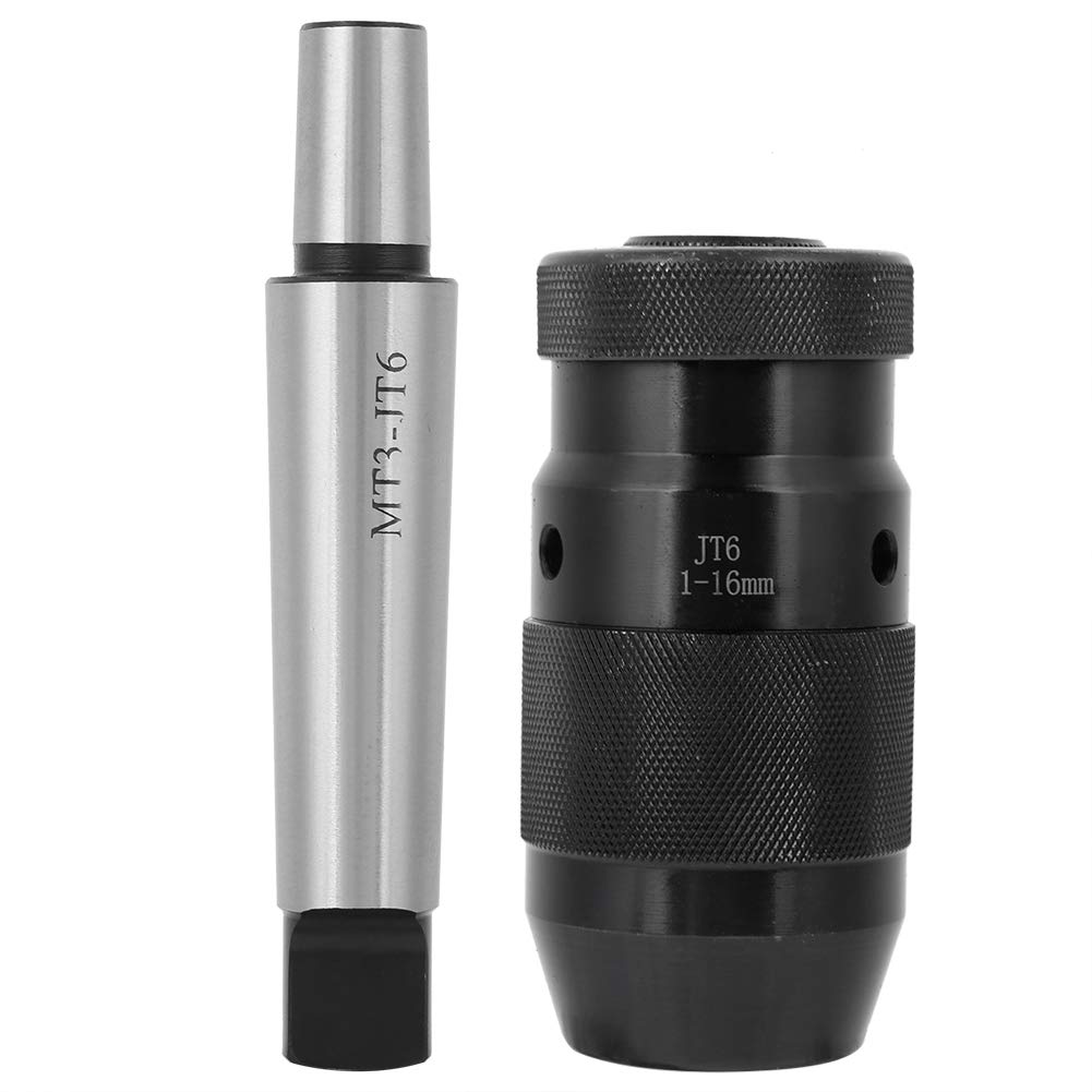 MT3 JT6 1-16MM Self-Tightening Keyless Drill Chuck with Automatic Locking for Lathe & Milling Machines - Perfect for Metalworking, Woodworking & DIY Projects