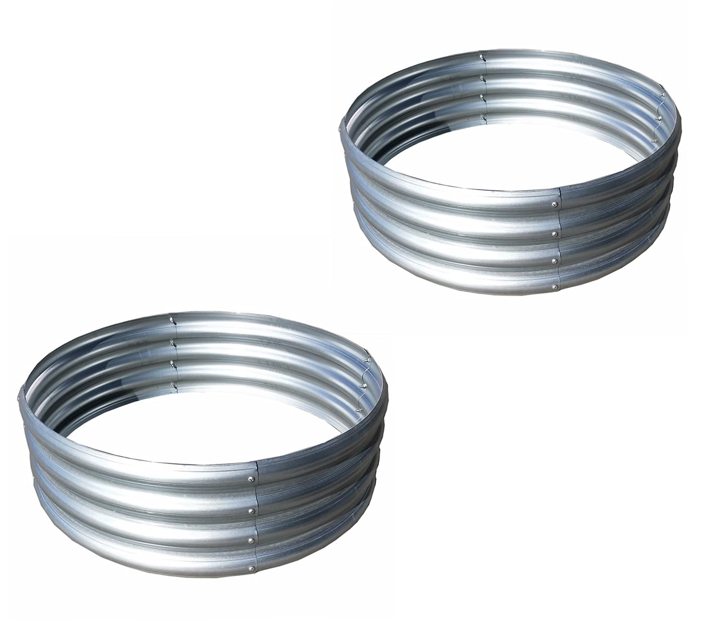 Galvanized Steel Raised Garden Bed 2-Pack - 4x4x1ft Round Outdoor Planter Box for Vegetables, Flowers & Herbs | Durable Metal Garden Kit for Backyard, Patio & Urban Gardening (RTHG-04)
