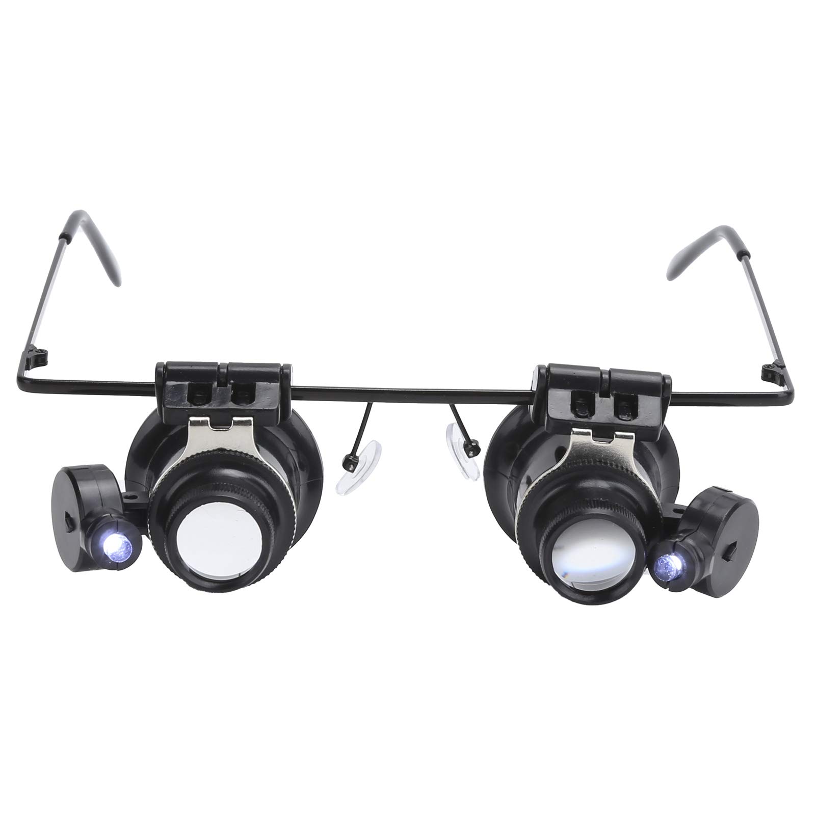 Dual Lens Magnifying Glasses with LED Lights - 2X Magnification for Jewelry Appraisal, Field Investigation, Reading & Hobby Use