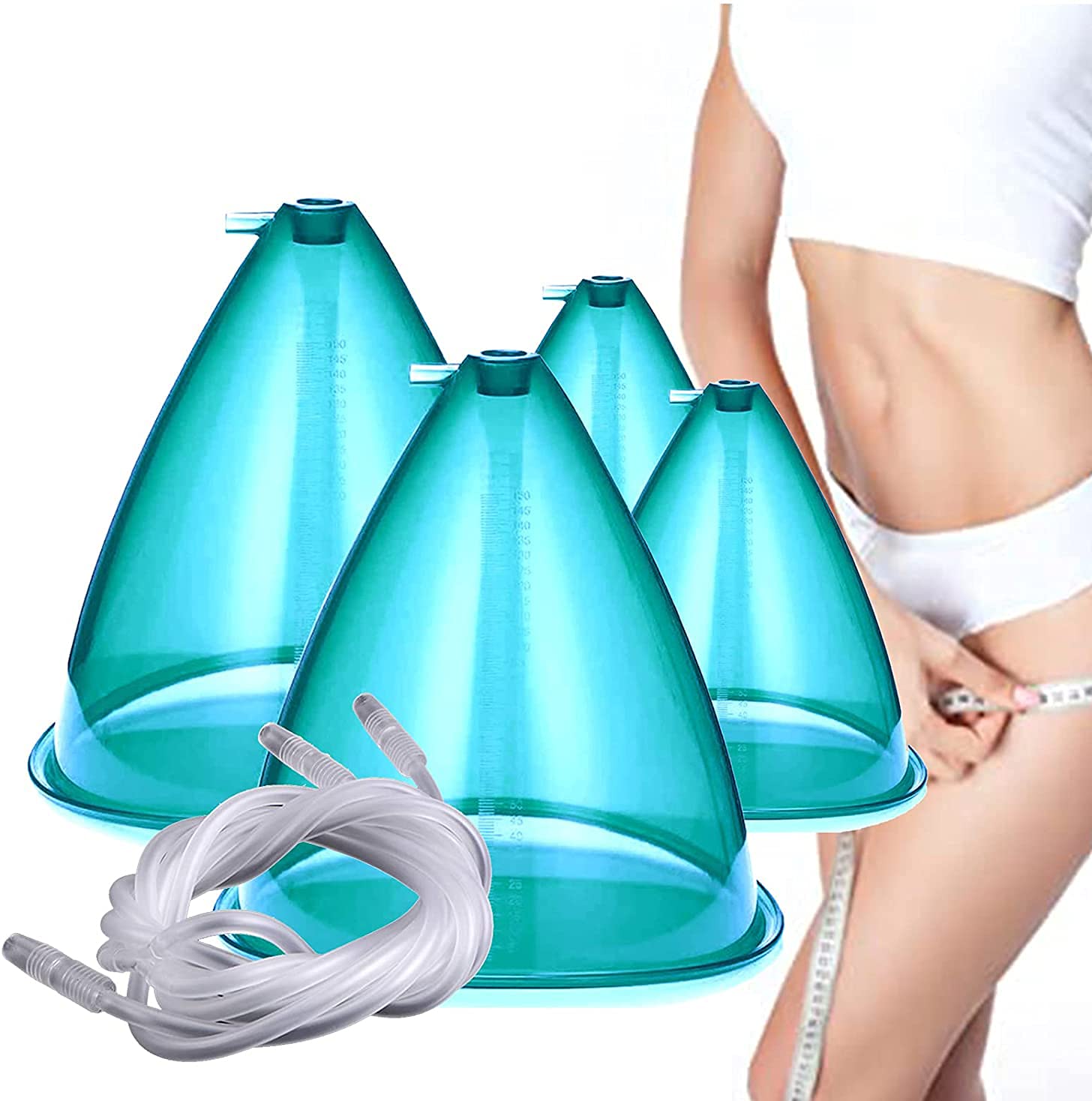 Premium XL Vacuum Cupping Therapy Set - 5 PCS Body Massage Cups (2160ml+2180ml) for Pain Relief & Relaxation - Perfect for Home Spa, Muscle Recovery & Wellness Routine