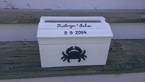 Nautical Wedding Card Box with Crab Design - Perfect for Beach, Ocean, or Seaside Themed Weddings and Events
