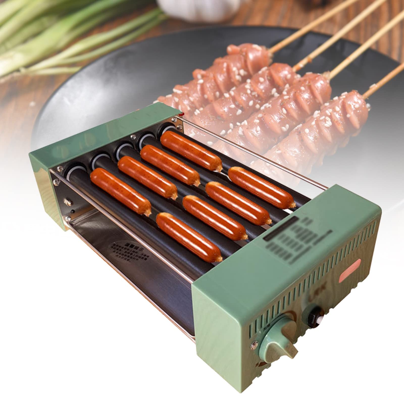 **Suerthy 5-Tube Hot Dog Toaster - Non-Stick Hot Dog Grill Roller & Warmer, Commercial Roasting Machine for Restaurants & Food Trucks - Easy to Clean & Hygienic - Perfect for Home, Parties, and Outdoor Events**