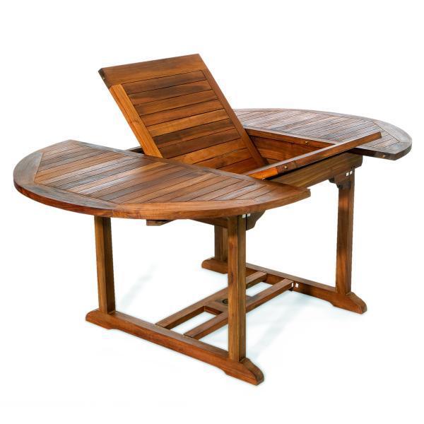 Premium Teak Oval Extension Dining Table - Expandable Outdoor/Indoor Table for Patio, Garden, or Dining Room - Durable & Stylish Wooden Table for Entertaining & Family Gatherings