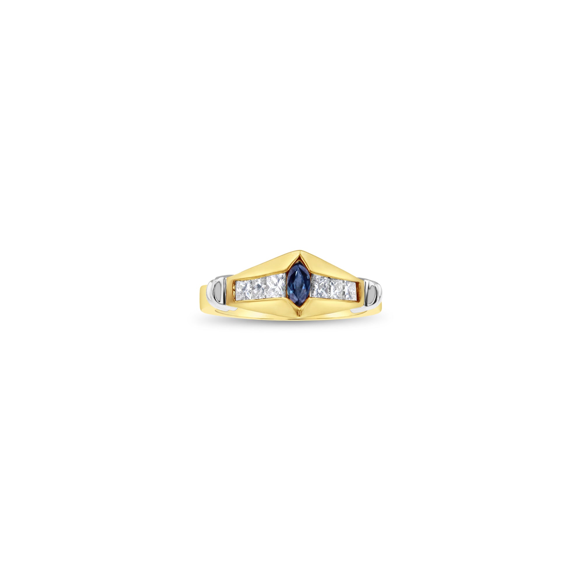Elegant Sapphire Marquise & Diamond Accent Ring for Women | 14K Gold Engagement & Wedding Band | Perfect for Proposals, Anniversaries & Special Occasions