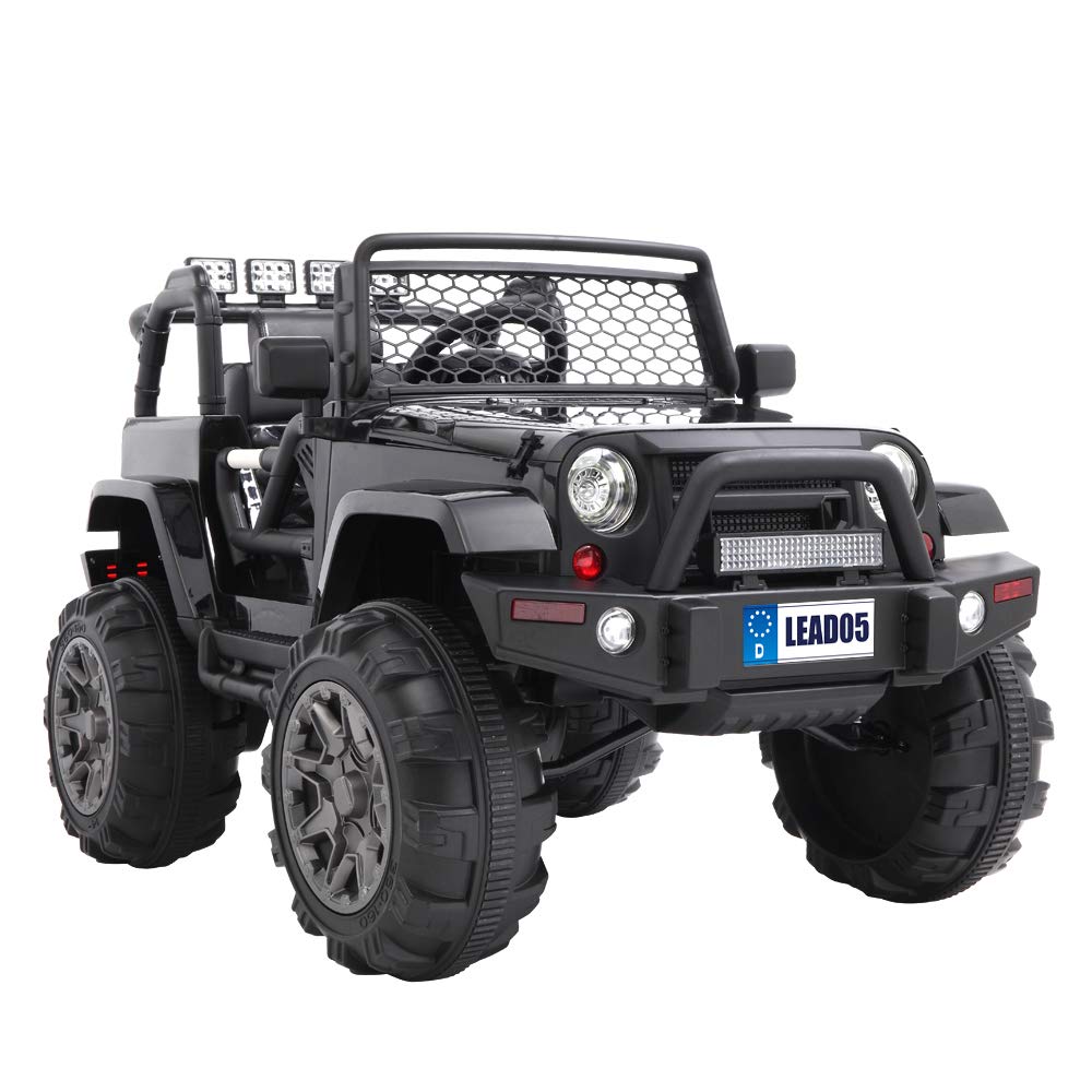 12V Kids Ride On Truck - Remote Control, LED Lights & Horns for Outdoor Play