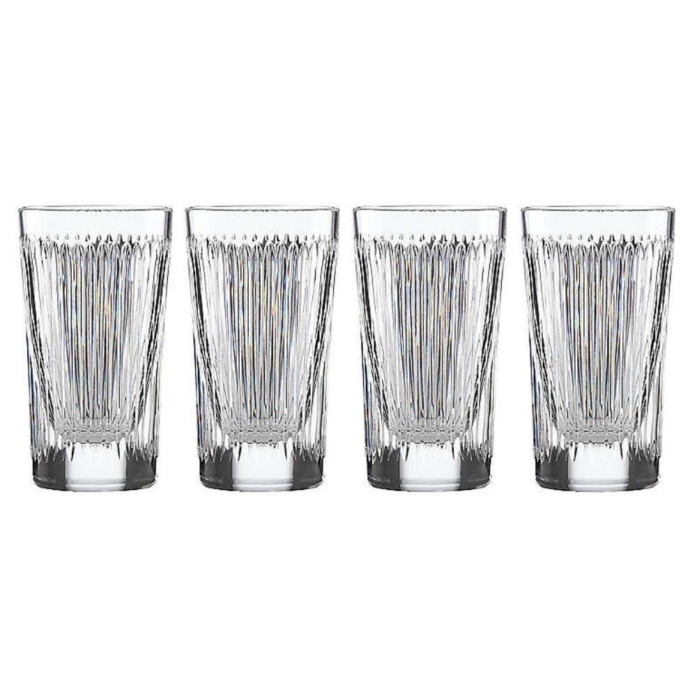 Reed & Barton New Vintage Hanson 4-Piece Highball Glass Set - 4.70 LB Clear Drinking Glasses for Cocktails, Iced Tea & Entertaining - Elegant Barware for Home, Parties & Gifts
