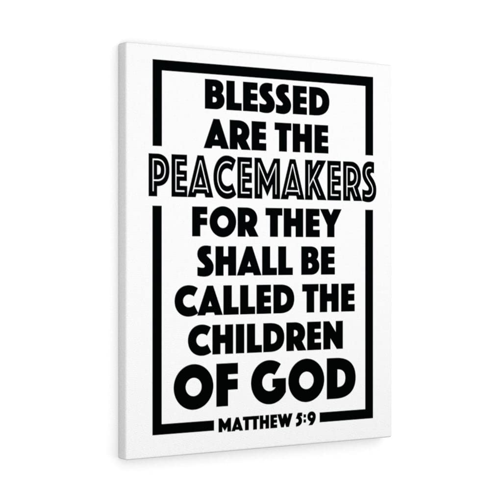 Christian Wall Art with Bible Verse - Matthew 5:9 The Children of God Scripture Print - Ready to Hang Religious Home Decor for Living Room, Bedroom & Church
