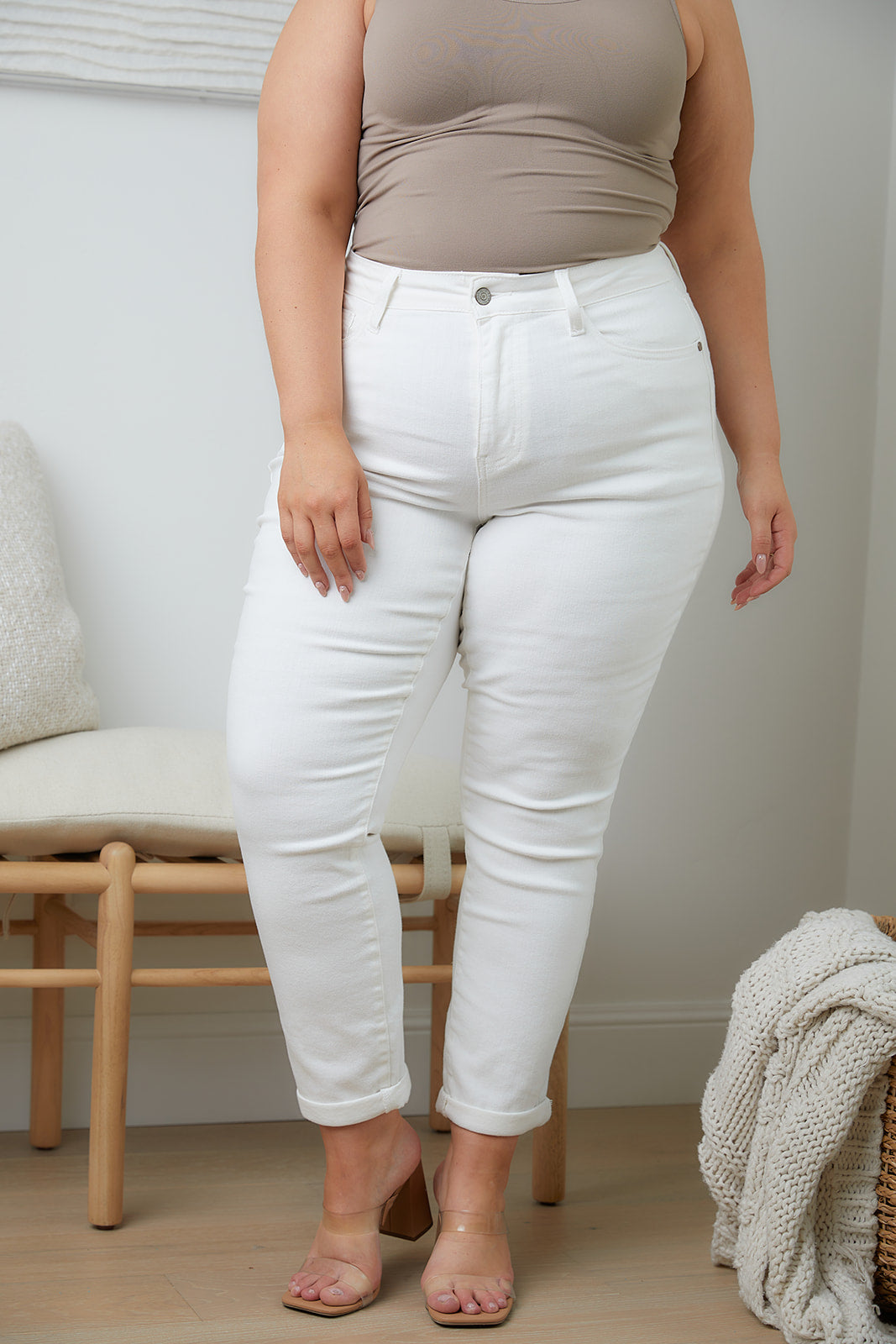 Cheryl High Rise Cuffed Boyfriend Jeans for Women - Comfortable Stretch Denim Pants with Relaxed Fit | Perfect for Casual Outings, Weekend Wear & Street Style Fashion