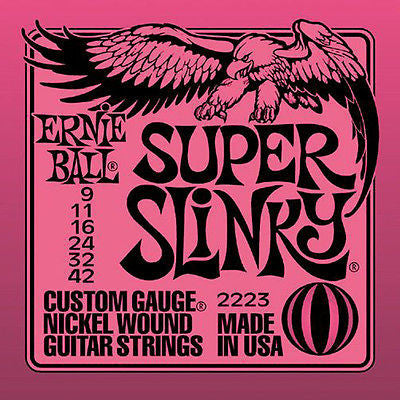 Ernie Ball Super Slinky Nickel Guitar Strings - Premium Electric Guitar Strings for Smooth Playability & Bright Tone - Perfect for Rock, Blues & Metal Performances