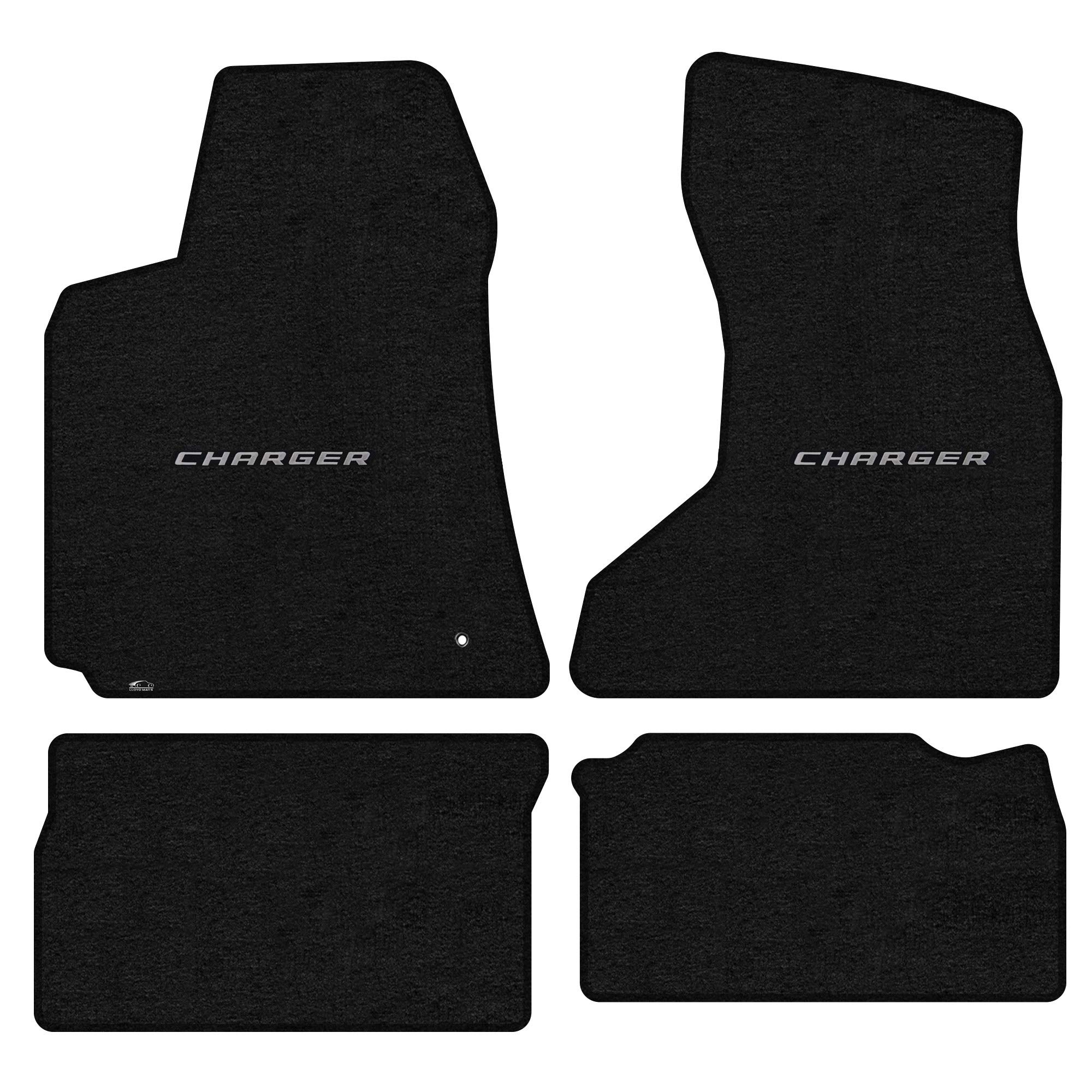 Premium Custom-Fit Carpeted Floor Mats for 2006-2010 Dodge Charger AWD - Luxury Car Floor Liners (4-Piece Set, Charcoal/Silver) - Perfect for All-Weather Protection & Interior Style Enhancement